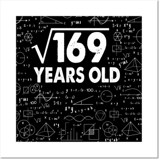 13 years old 13th birthday Gift Square Root of 169 Science Lover Gifts Bday Posters and Art